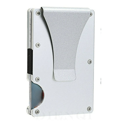 Slim RFID Metal Wallet – Minimalist Front Pocket Wallet with Money Clip