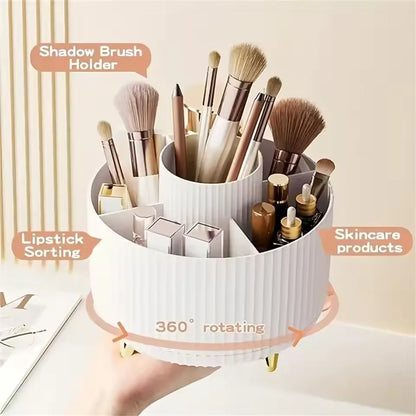 360° Rotating Storage Box Desktop Makeup Organizer Cosmetic Brush Holder Lipstick Eyebrow Pencil Holder Jewelry Container