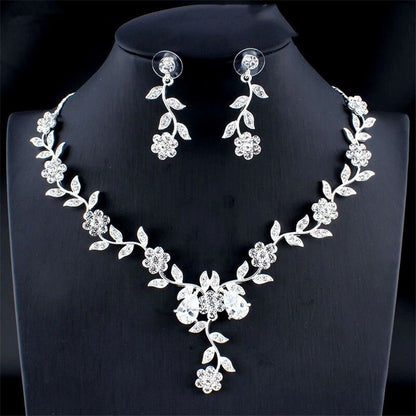 Jewelry Set Bridal Necklace Earrings Wedding Two-piece Set