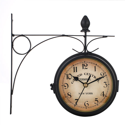 European wrought iron double wall clock