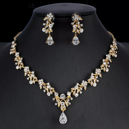 Jewelry Set Bridal Necklace Earrings Wedding Two-piece Set