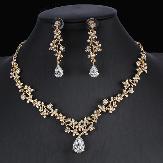 Jewelry Set Bridal Necklace Earrings Wedding Two-piece Set