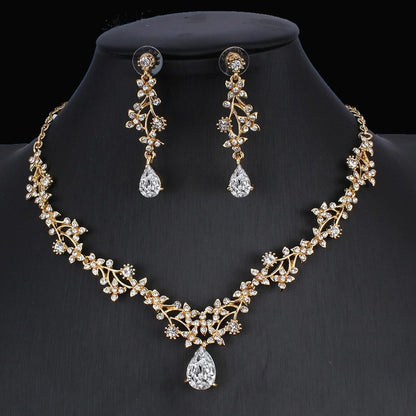 Jewelry Set Bridal Necklace Earrings Wedding Two-piece Set