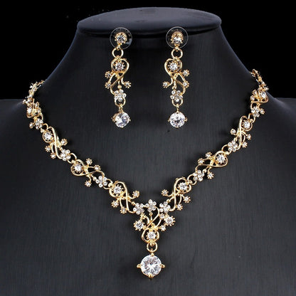 Jewelry Set Bridal Necklace Earrings Wedding Two-piece Set