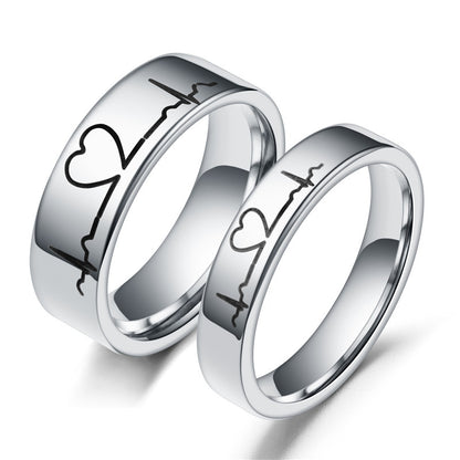 Couple titanium steel ring