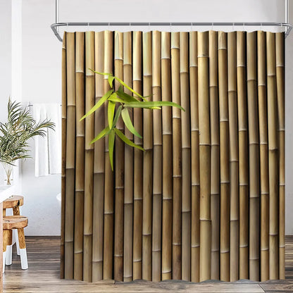 Zen Green Bamboo Buddha Shower Curtain