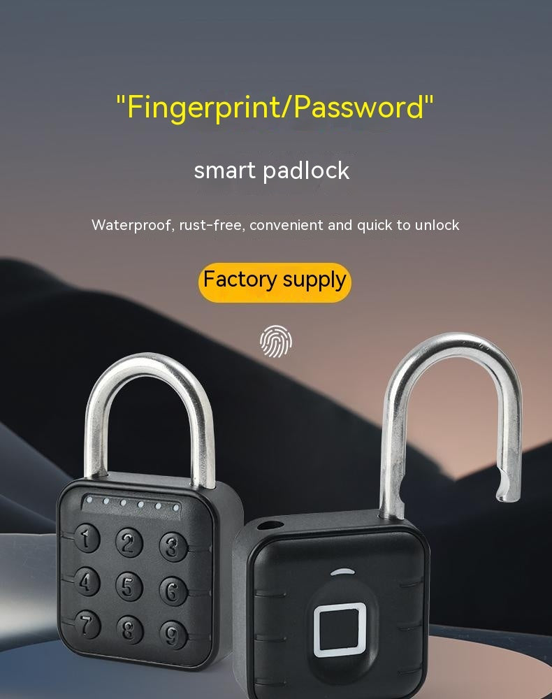 Fingerprint Lock Padlock Household Waterproof & Password