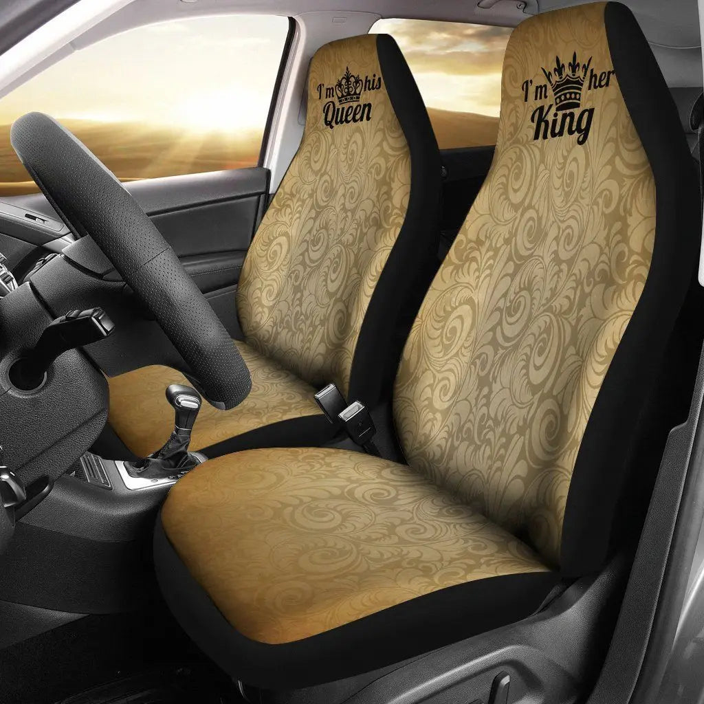 Queen and King His and Hers Car Seat Covers Set
