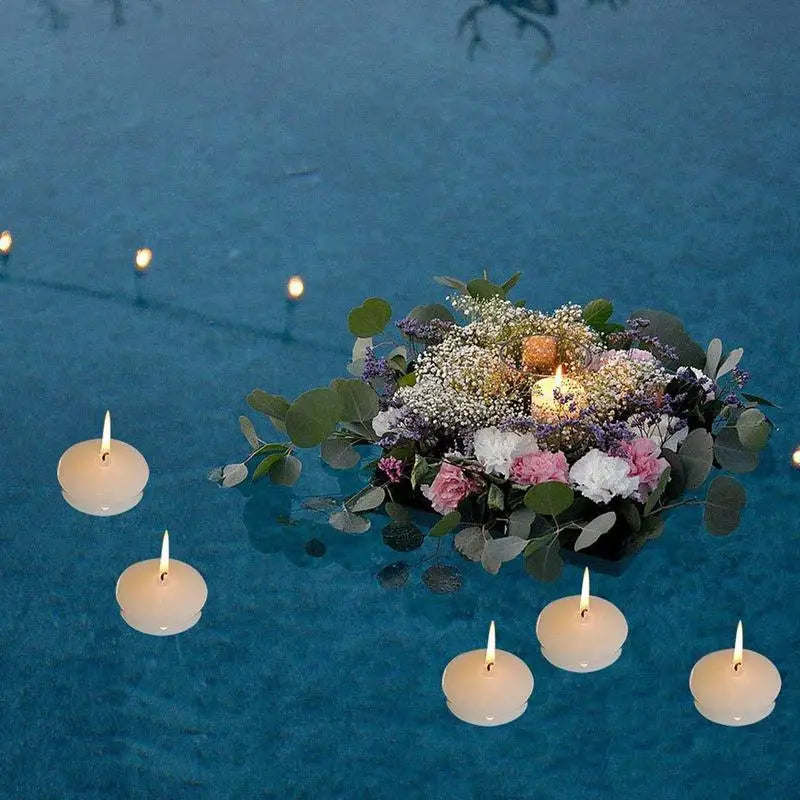 1pc Scentless Floating Candles Mini Wax Decor Water Wedding Party Vacation Home Decoration for Bath Spa Decor Long Burning Time