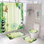 Spa Zen Stone Bamboo Leaves Shower Curtain Sets