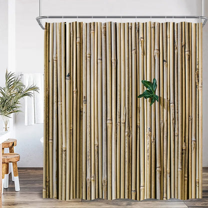 Zen Green Bamboo Buddha Shower Curtain