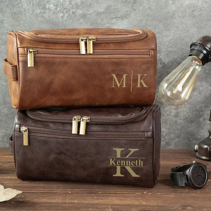 Personalized Leather Toiletry Bag – Dopp Kit for Men