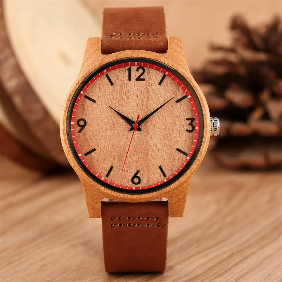 Cherry Wood/Bamboo Watches Fashion Minimalist Women's Watch