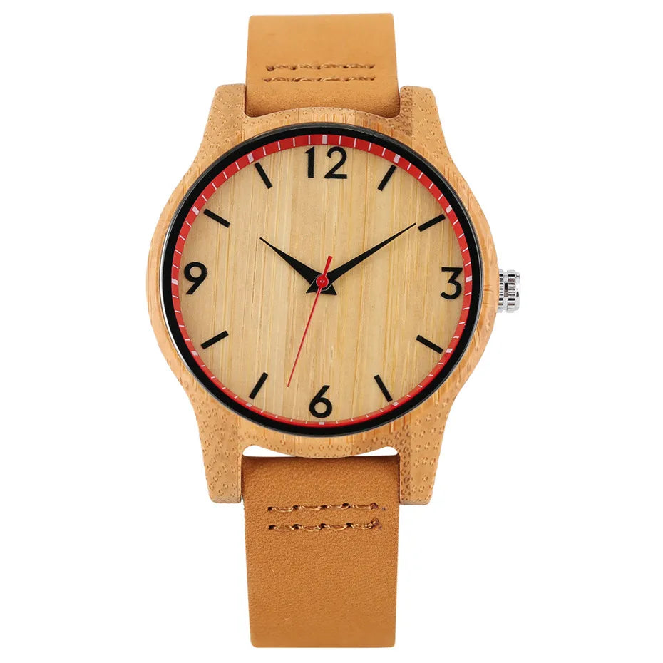 Cherry Wood/Bamboo Watches Fashion Minimalist Women's Watch