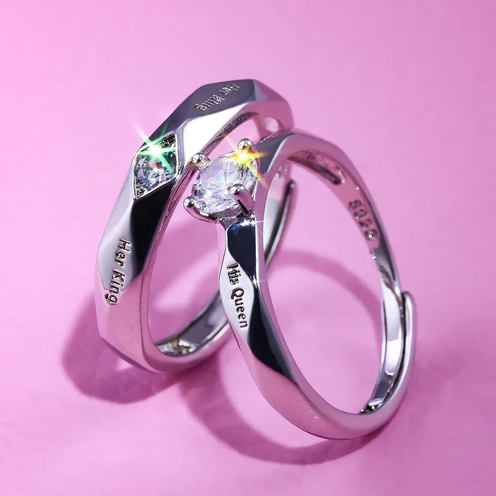 His & Her Engraved Couple Rings – Wedding Love Token