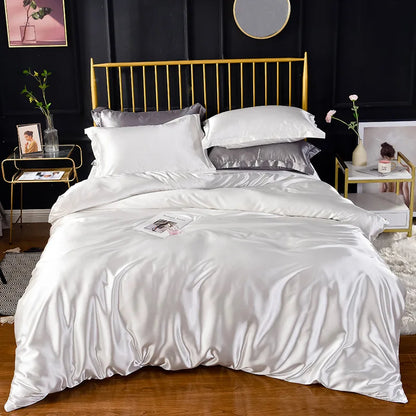 High End Home Emulation Silk Satin Bedding Set