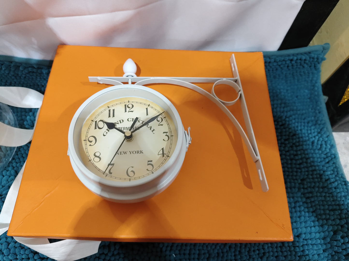 European wrought iron double wall clock