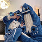 Kuromi & Pochacco Couple Pajama Set – Winter Coral Fleece Sleepwear