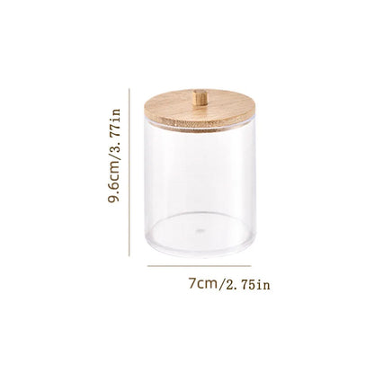 Cotton Cushion Storage Box – Bamboo Cover Makeup Dispenser