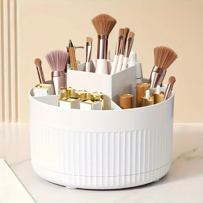 360° Rotating Storage Box Desktop Makeup Organizer Cosmetic Brush Holder Lipstick Eyebrow Pencil Holder Jewelry Container