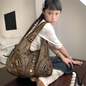 JIAERDI Vintage Brown Y2K Handbag – Trendy Retro Style