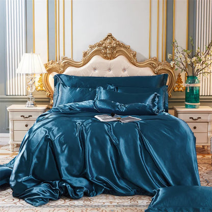 High End Home Emulation Silk Satin Bedding Set