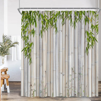 Zen Green Bamboo Buddha Shower Curtain