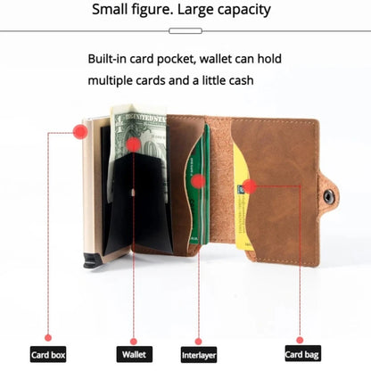 Mens Slim Leather Wallet – RFID Blocking Card Holder with Money Clip