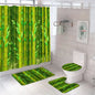 Spa Zen Stone Bamboo Leaves Shower Curtain Sets