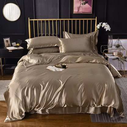 High End Home Emulation Silk Satin Bedding Set