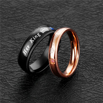 King & Queen Blue Zircon Promise Rings