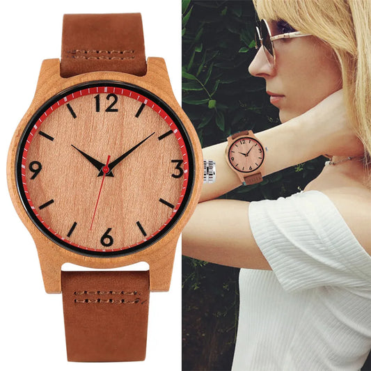 Cherry Wood/Bamboo Watches Fashion Minimalist Women's Watch