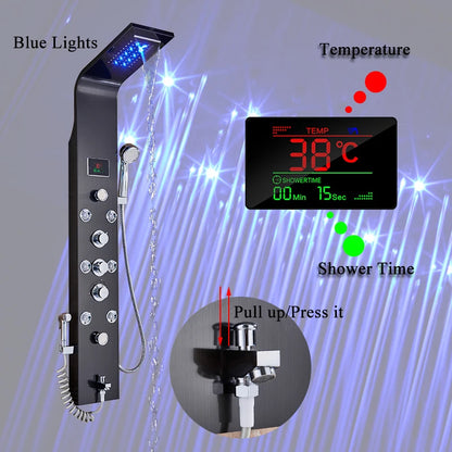 Luxury Bathroom Shower Panel Waterfall Rainfall Shower Head