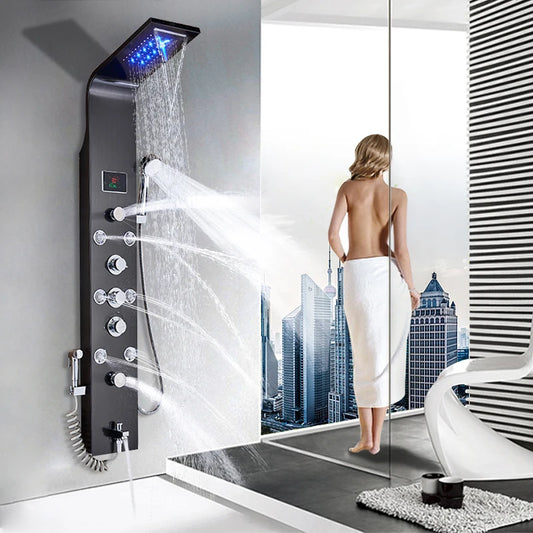 Luxury Bathroom Shower Panel Waterfall Rainfall Shower Head