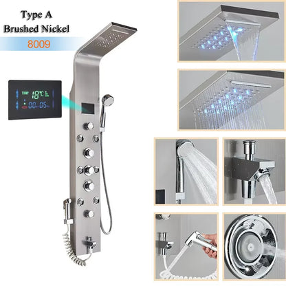 Luxury Bathroom Shower Panel Waterfall Rainfall Shower Head