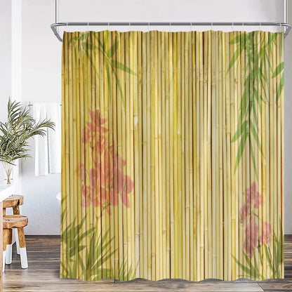 Zen Green Bamboo Buddha Shower Curtain