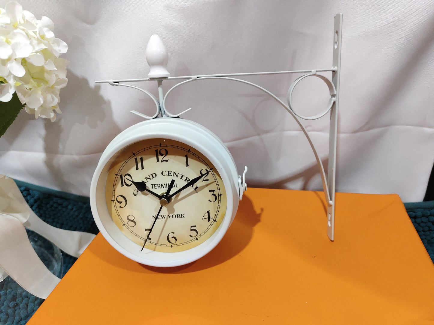 European wrought iron double wall clock