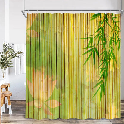 Zen Green Bamboo Buddha Shower Curtain