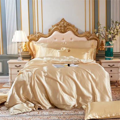 High End Home Emulation Silk Satin Bedding Set
