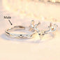 Silver Plated Couple Rings A Pair Of European And American Diamond Rings