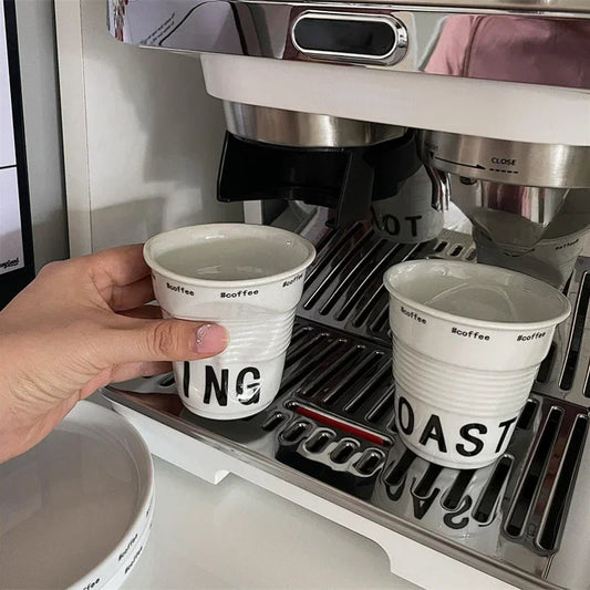 Ins Style Irregular Ceramic Mug Hand-pinch Coffee Cup Mugs Funny Glass Drinking Glasses Kawaii Cup Dessert Plate Mugs Coffee Cup