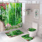 Spa Zen Stone Bamboo Leaves Shower Curtain Sets