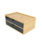 Bamboo Desktop Storage Box – Double-Layer Organizer for Jewelry & Office