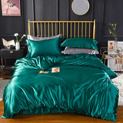 High End Home Emulation Silk Satin Bedding Set