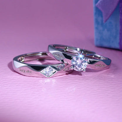 His & Her Engraved Couple Rings – Wedding Love Token