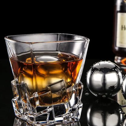 2-Piece Stainless Steel Whiskey Stones – Round Reusable Chill Balls