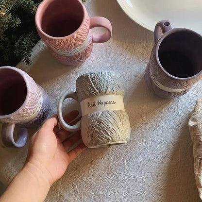 Creative Colorful Wool Ceramics Mugs coffee mug