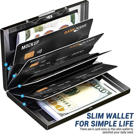RFID-Blocking Slim Aluminum Wallet – Minimalist Cardholder for Men