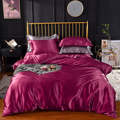 High End Home Emulation Silk Satin Bedding Set