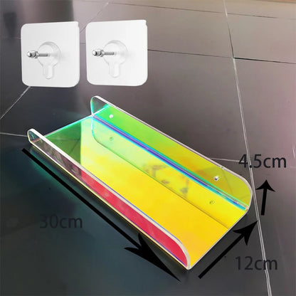 Invisible Acrylic Floating Shelf – Wall-Mounted Corner Storage